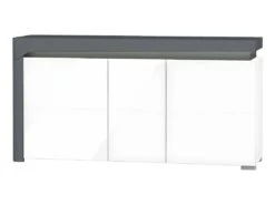 Buffet 3 Portes LED Inclus Teo Blanc Et Gris