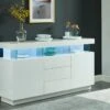 Buffet 3 Tiroirs Et 2 Portes Avec LEDs En MDF - Blanc Laqué - FABIO II -Mobilia Boutique buffet 1414553