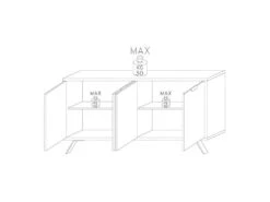 Buffet 4 Portes Chêne Clair - PALERME -Mobilia Boutique buffet 14340807