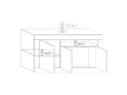 Buffet 3 Portes 1 Niche Blanc/Béton Ciré Foncé - LUBIO 7 Buffet 3 Portes 1 Niche Blanc/Béton Ciré Foncé - LUBIO -Mobilia Boutique buffet 14340841