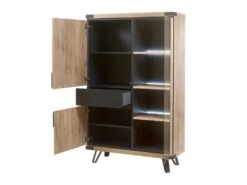 Argentier 3 Portes Chêne Miel/Métal - ANGELE -Mobilia Boutique buffet 14340955