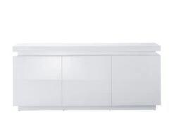 Buffet à LED ODYSSEE Laqué Blanc Brillant 3 Portes 170cm