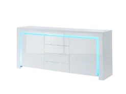 Buffet à LED SUZANE Laqué Blanc Brillant 170cm -Mobilia Boutique buffet 14409861