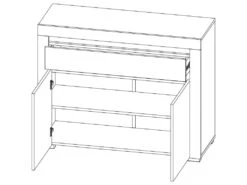 Buffet 2 Portes 1 Tiroir LED Inclus Kasla Bois Et Anthracite -Mobilia Boutique buffet 14514307