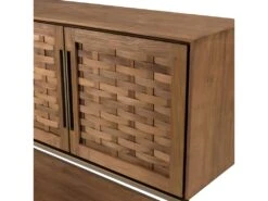 ALIDA - Buffet En Bois De Teck Recyclé 4 Portes En Tissage De Bambou -Mobilia Boutique buffet 14652157