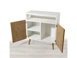 ISIDORE - Buffet 2 Portes Bois Clair Et Blanc -Mobilia Boutique buffet 14652423