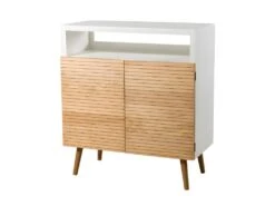 ISIDORE - Buffet 2 Portes Bois Clair Et Blanc -Mobilia Boutique buffet 14652427