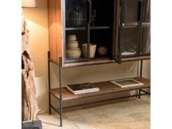 ALIDA - Buffet 4 Portes Vitrées 6 étagères 1 Niche -Mobilia Boutique buffet 14656095