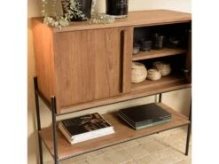 ALIDA - Buffet 2 Portes 1 Niche En Bois De Teck Recyclé Naturel -Mobilia Boutique buffet 14657293