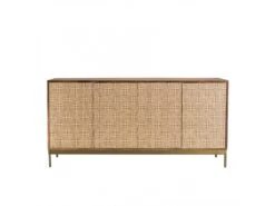 ALIX - Buffet En Bois De Manguier 4 Portes Motifs Ethniques -Mobilia Boutique buffet 14668173