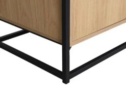 Buffet Avec 3 Portes En MDF, Verre Trempé Et Métal - Naturel Clair - CAMATA -Mobilia Boutique buffet 14973423
