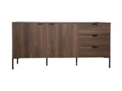 Mobilia Boutique 31 VANCOUVER - Buffet En Bois Vintage Avec 2 Placards Et 3 Tiroirs