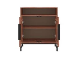 Buffet 2 Portes Et 1 Niche - Bois D'acacia Et Métal - Naturel Et Noir - VEDILA -Mobilia Boutique buffet 15698125