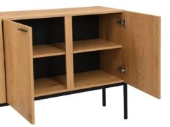 Buffet Avec 4 Portes - Naturel Clair Et Noir - MEMPHIS II -Mobilia Boutique buffet 16436883