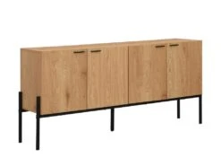 Buffet Avec 4 Portes - Naturel Clair Et Noir - MEMPHIS II -Mobilia Boutique buffet 16436911