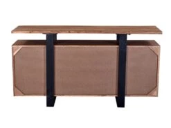 Buffet Avec 4 Portes Et 1 étagère En Bois D'acacia Et Métal - Naturel Clair Et Noir - ADIXIA -Mobilia Boutique buffet 16579803