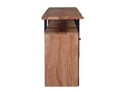 Buffet Avec 4 Portes Et 1 étagère En Bois D'acacia Et Métal - Naturel Clair Et Noir - ADIXIA -Mobilia Boutique buffet 16579805