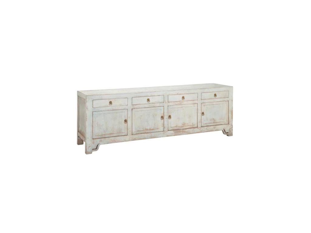 Buffet 4 Tiroirs 4 étagères Bois/Bleu - VANINA 3 Buffet 4 Tiroirs 4 étagères Bois/Bleu - VANINA