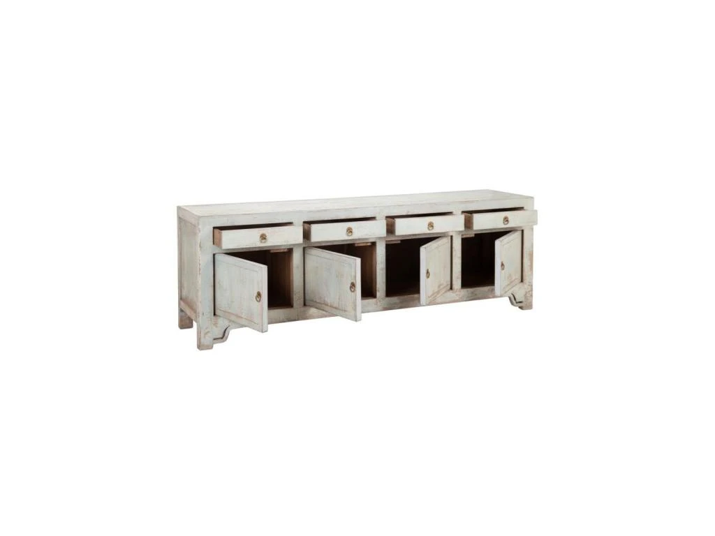 Buffet 4 Tiroirs 4 étagères Bois/Bleu - VANINA 5 Buffet 4 Tiroirs 4 étagères Bois/Bleu - VANINA – Image 3