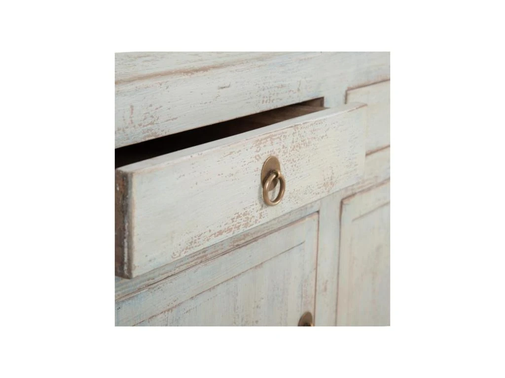 Buffet 4 Tiroirs 4 étagères Bois/Bleu - VANINA 8 Buffet 4 Tiroirs 4 étagères Bois/Bleu - VANINA – Image 6