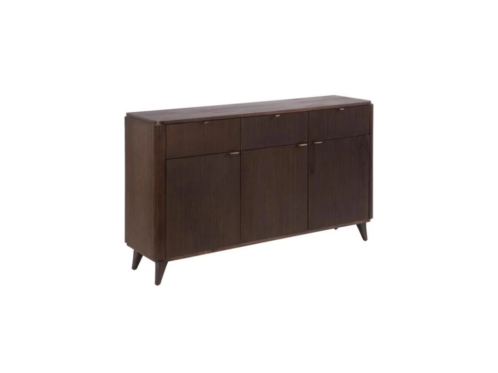 Buffet 3 Portes Bois Marron Foncé - VAJA 3 Buffet 3 Portes Bois Marron Foncé - VAJA