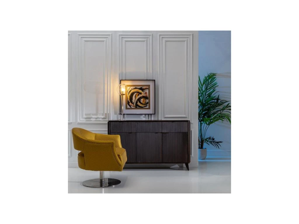 Buffet 3 Portes Bois Marron Foncé - VAJA 4 Buffet 3 Portes Bois Marron Foncé - VAJA – Image 2