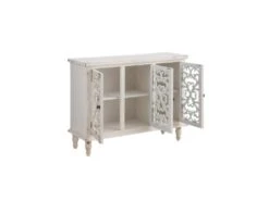Buffet 3 Portes Verre/Bois Blanc - BYSHA -Mobilia Boutique buffet 17623723