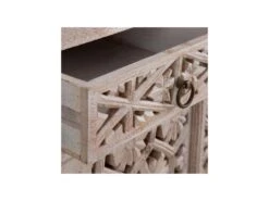 Buffet 4 Portes Bois Blanchi Fleurs - JANAMA -Mobilia Boutique buffet 17623945