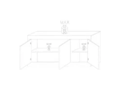 Buffet 3 Portes Blanc/Planches Bois - MATERA -Mobilia Boutique buffet 17623977