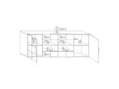 Buffet 2 Portes 4 Tiroirs Laqué Blanc Brillant LED's - TICATO -Mobilia Boutique buffet 17624035