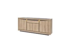 Buffet 4 Portes 1 Tiroir Chêne Naturel à LEDs - OSTENDE