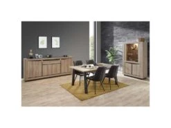 Buffet 4 Portes 1 Tiroir Chêne Naturel à LEDs - OSTENDE -Mobilia Boutique buffet 17624591