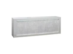 Buffet 4 Portes Laqué Blanc à LEDs - MARKS