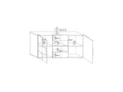 Buffet 2 Portes 2 Tiroirs Laqué Blanc Brillant LED's - TICATO -Mobilia Boutique buffet 17624865