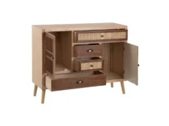 Buffet 2 Portes 4 Tiroirs Bois/Rotin - BISCUIT -Mobilia Boutique buffet 17624877