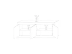 Buffet 4 Portes Blanc/Planches Bois - MATERA -Mobilia Boutique buffet 17624893