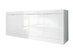 Buffet 4 Portes Blanc Laqué Brillant - MATERA -Mobilia Boutique buffet 17625031