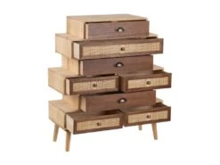 Meuble D'entrée 8 Tiroirs Bois/Rotin - BISCUIT -Mobilia Boutique buffet 17625571