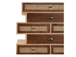 Meuble D'entrée 8 Tiroirs Bois/Rotin - BISCUIT -Mobilia Boutique buffet 17625575