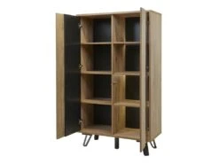 Argentier 2 Portes Chêne Miel/Métal à Leds - CENIZA -Mobilia Boutique buffet 17625751