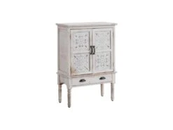 Meuble D'entrée 2 Portes 1 Tiroir Blanc - AUNIYA