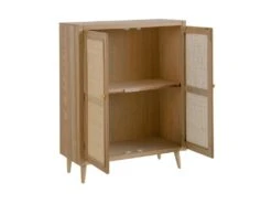 Armoire De Salon 2 Portes Bois Naturel/Rotin - NOLIMP -Mobilia Boutique buffet 17625931