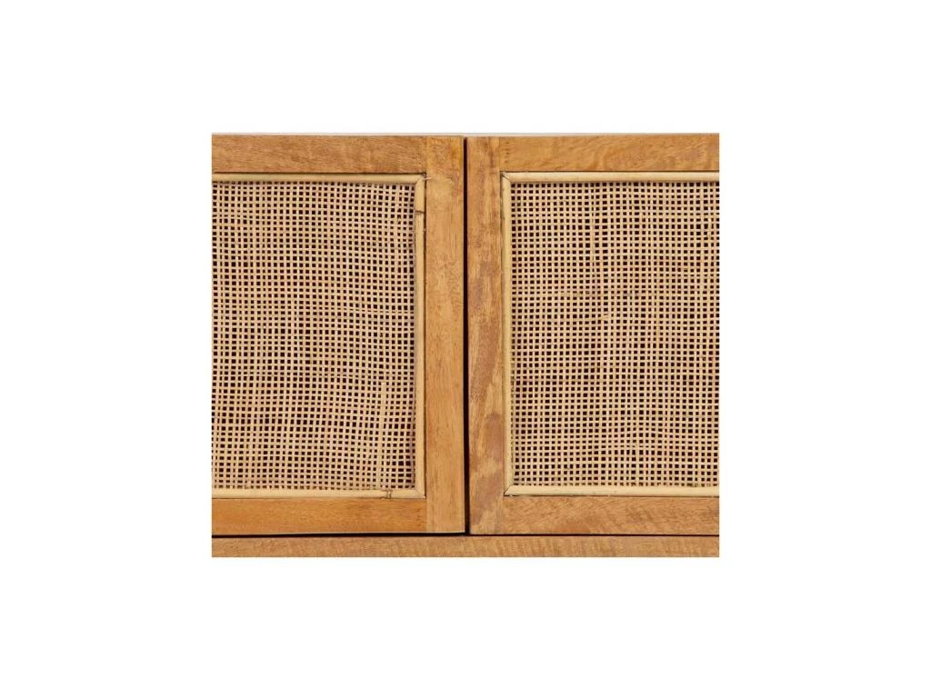 Buffet 4 Portes Bois Rotin Verre - ALBERTINA 8 Buffet 4 Portes Bois Rotin Verre - ALBERTINA – Image 6