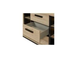 Buffet 2 Portes 3 Tiroirs Bois Clair/Béton Ciré - HESTIA -Mobilia Boutique buffet 17635429