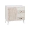 Meuble D'entrée 1 Porte 4 Tiroirs Bois Clair/Blanc - LINO -Mobilia Boutique buffet 17635447