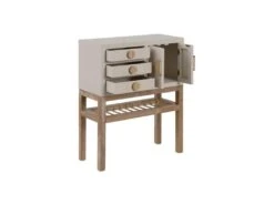 Meuble D'entrée 3 Tiroirs 2 Portes 1 Niche Bois/Taupe - ADRIANA 11 Meuble D'entrée 3 Tiroirs 2 Portes 1 Niche Bois/Taupe - ADRIANA -Mobilia Boutique buffet 17635501