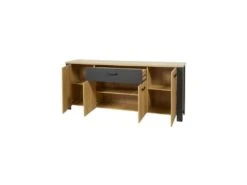 Buffet 4 Portes 1 Tiroir Chêne Naturel/Noir- ARTEMIS -Mobilia Boutique buffet 17635511