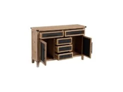 Buffet 2 Portes 5 Tiroirs Bois/Noir - VANIA -Mobilia Boutique buffet 17635571