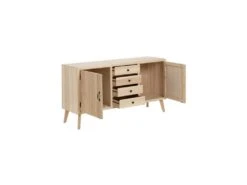 Buffet 2 Portes 4 Tiroirs Bois Clair Massif - ARENA -Mobilia Boutique buffet 17635667