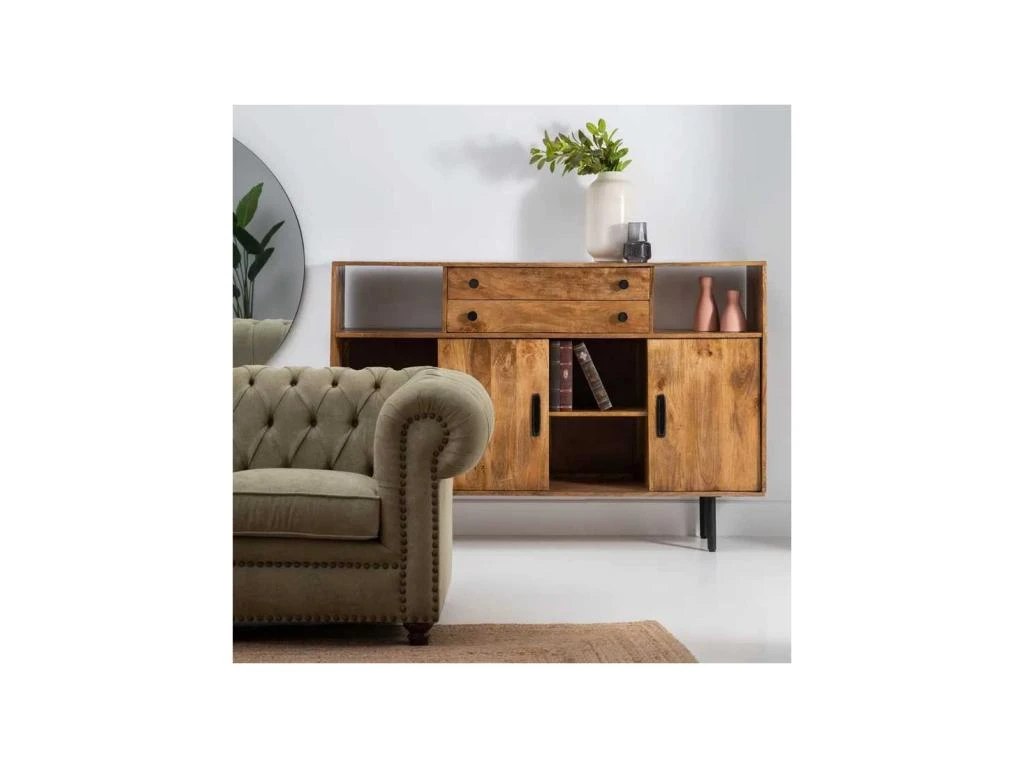 Buffet Semi-ouvert Bois Massif - LOUVE 4 Buffet Semi-ouvert Bois Massif - LOUVE – Image 2